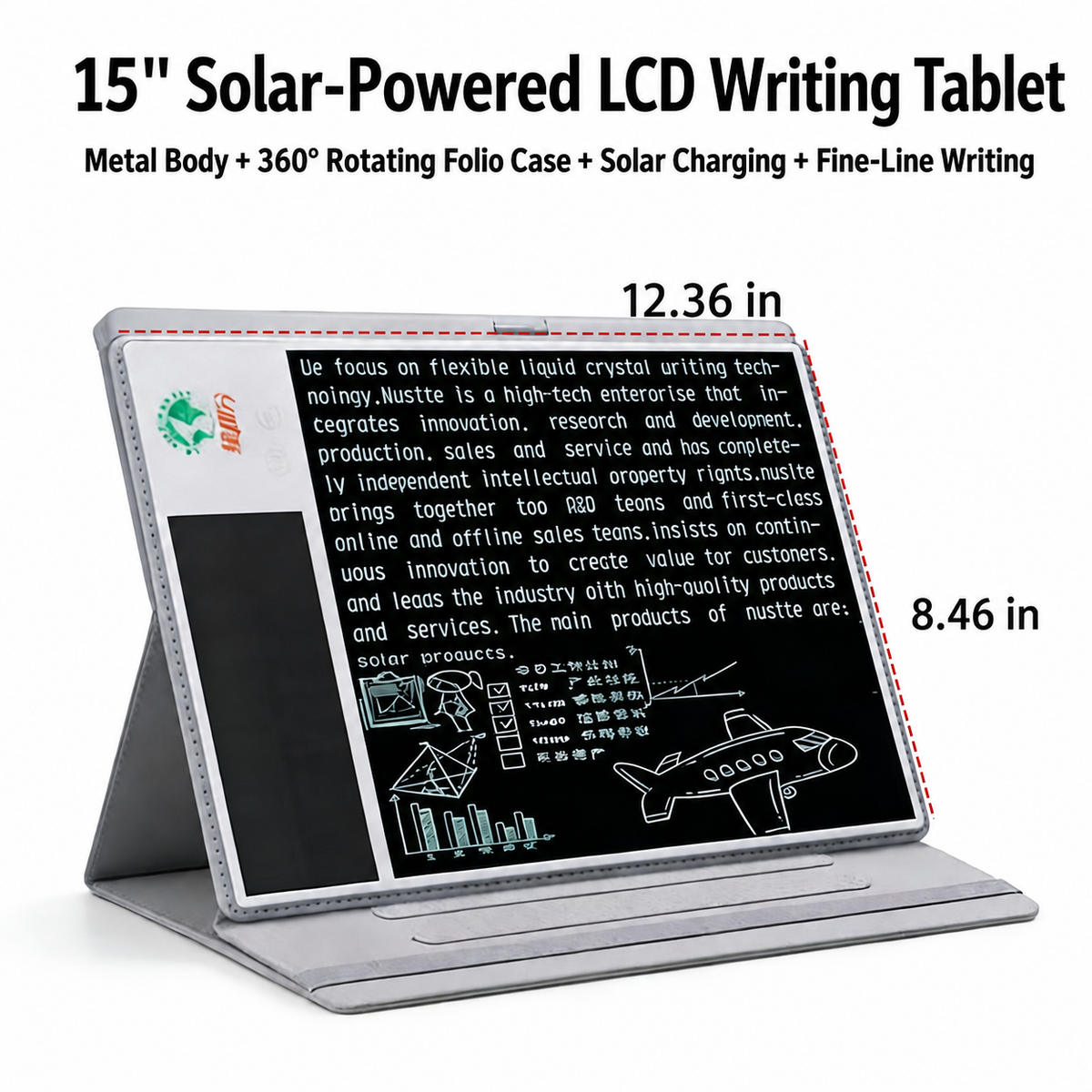15-inch Solar-Powered Writing Tablet - White